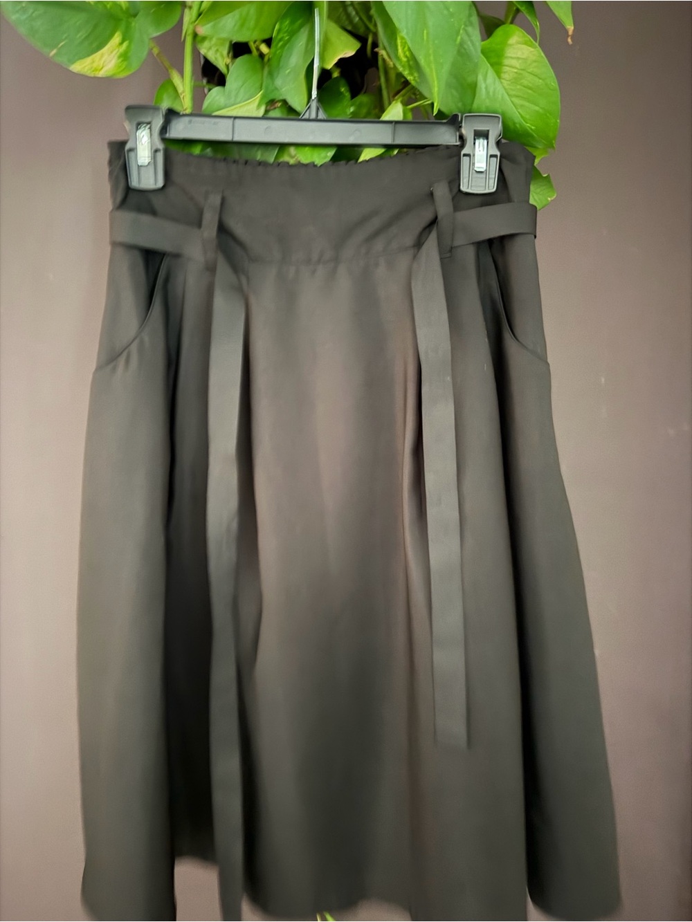 Old Navy Black A-Line Skirt with Waist Ties